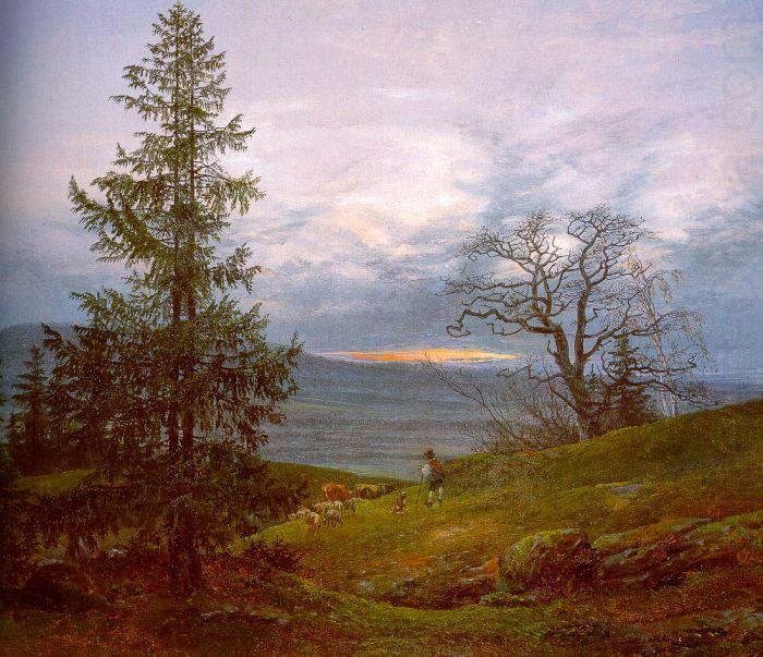 Evening Landscape with Shepherd, Johan Christian Dahl